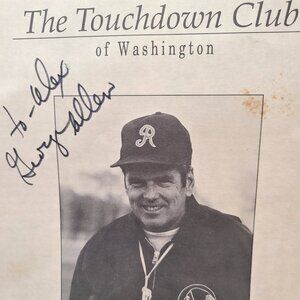 Autographed George Allen ’90 Hall of Fame Induction Program DC Touchdown Club